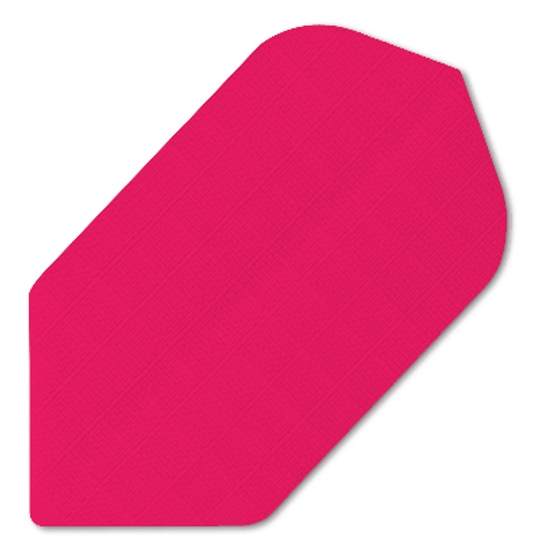 n13 Das Bild zeigt ein Produkt namens "Nylon-Stoff Flights N13". Es ist ein pinkfarbener, flacher und asymmetrisch geformter Dartflight.