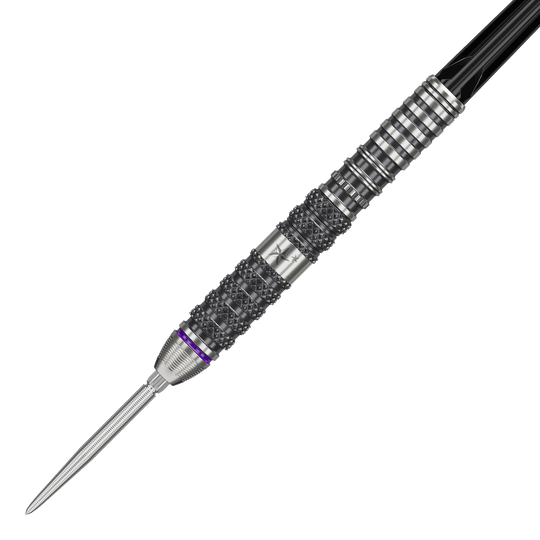 Das Bild zeigt die Target Japan Yuta Hayashi Sirius Swiss Point Steeldarts mit einem Gewicht von 23 Gramm. Die Darts sind speziell für professionelle Ansprüche entwickelt.