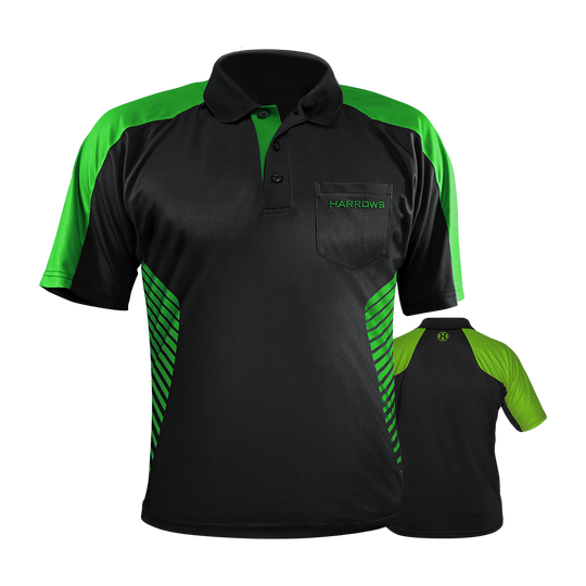 Harrows Vivid Dartshirt Black/Green