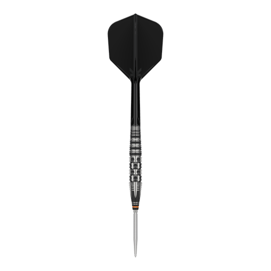 Target Japan Black Marque Dancing Duck GEN 4 steel darts Das Bild zeigt einen Target Japan Black Marque Dancing Duck GEN 4 Steeldart. Der Dartpfeil hat ein elegantes, schwarzes Design mit einer metallischen, strukturierten Griffzone.