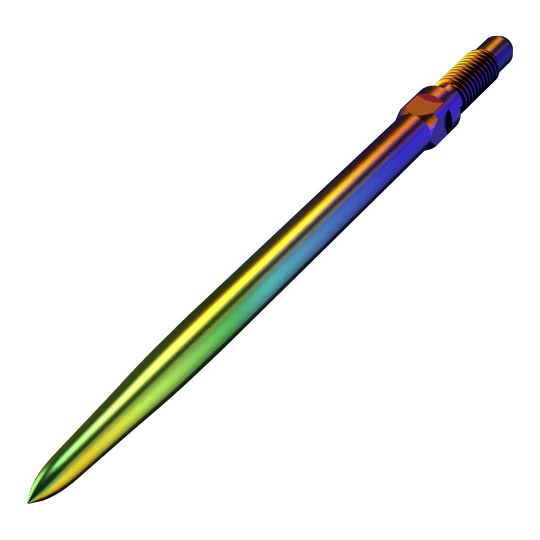 Bulls NL Convertible Point Dart Tips - Smooth - Rainbow Ein Bild mit dem Dateinamen BU57716_BullsNL_Convertible_Points_Smooth_Rainbow_36mm_2. Es stellt vermutlich eine weitere Ansicht eines Dartspitzen-Artikels in Regenbogenfarben dar.
