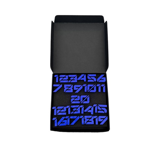McDart Dartboard Number Rings / Number Ring Cyber Das Bild zeigt die Cyber Blau Box. Die Box hat eine blaue Gestaltung.