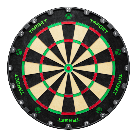 Target Xbox Dartboard Surround Bundle Das Bild zeigt das Target Xbox Dartboard Surround Bundle. Ein Set für Darts-Liebhaber zur Verbesserung des Spielerlebnisses.