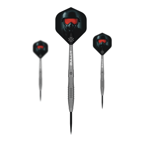 Bullet Ranger steel darts Dieses Bild zeigt ein Set der Bullet Ranger Steeldarts. Das Produkt ist ideal für Dartspieler.