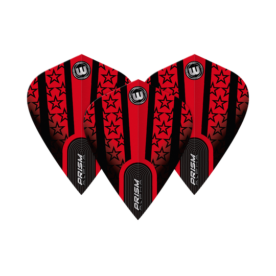 Winmau Alpha Red Black Stars Kite Flights