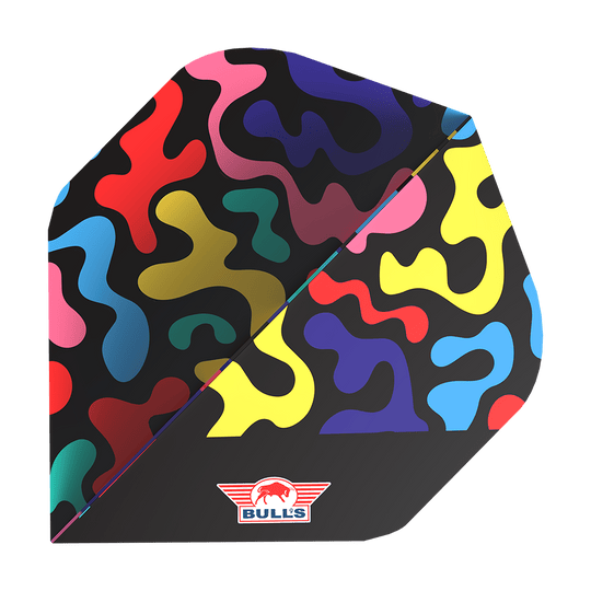 Das Bild zeigt Bulls NL Player Ricky Evans No2 Standard Flights. Mehrere Flights für Darts sind präsentiert.