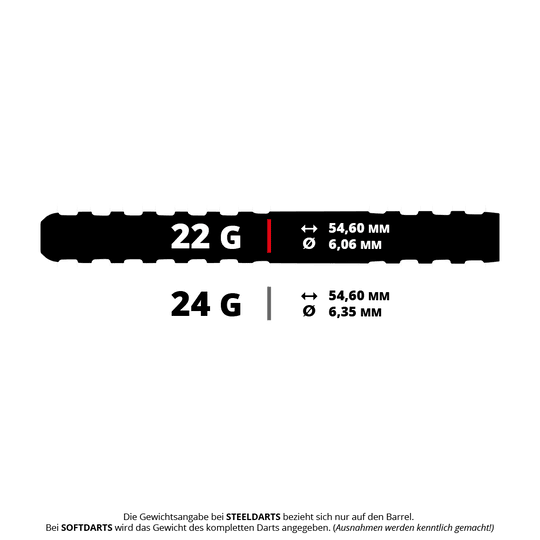 Winmau Alex Spellman steel darts Zu sehen ist ein Steeldart aus der Winmau Alex Spellmann Serie, Gewicht 22 Gramm. Der Pfeil wird vor neutralem Hintergrund dargestellt.