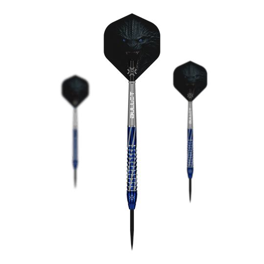 Bullet Hydra steel darts Das Bild zeigt die Bullet Hydra Steeldarts. Ein Set präziser Steeldarts für den Dartsport.