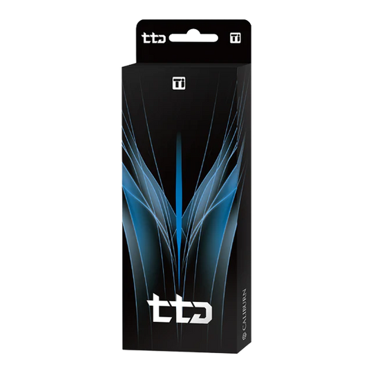 Das Bild zeigt die Caliburn TTD Complete Titanium T1 Silver Steeldarts - 5g. Die Steeldarts bestehen aus hochwertigem Titan und glänzen in Silber.