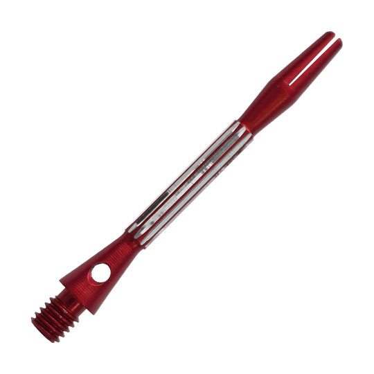 Bulls NL Flash 2 Aluminum Shafts - Red - 46 mm Bulls NL Flash 2 Aluminium Shafts in Rot, 46 mm lang. Das Bild zeigt einen roten Aluminiumschaft für Dartpfeile.