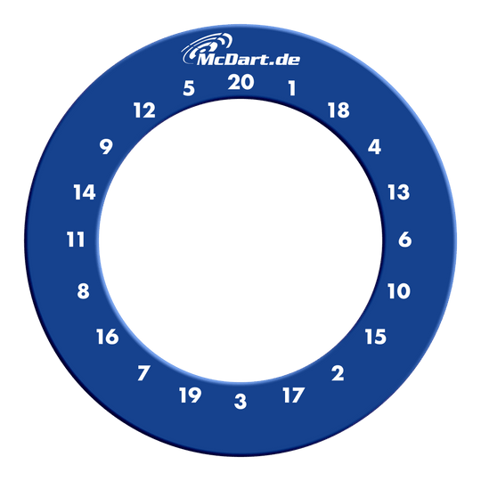 McDart HD Zahlen Surround Ein Dart-Zubehör ist auf dem Bild zu sehen. Es handelt sich vermutlich um eine blaue HD Zahlen Surround von McDart.