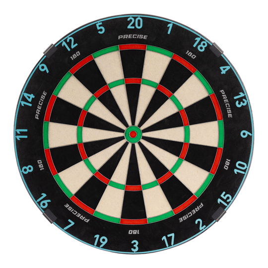 Precise 180 Endorphine Steel Dartboard with Numbered Ring - Infinity Blue Das Precise 180 Endorphine Steeldartboard mit Nummernring in Infinity Blue ist abgebildet. Es bietet optimale Bedingungen für ein präzises Dartspiel.