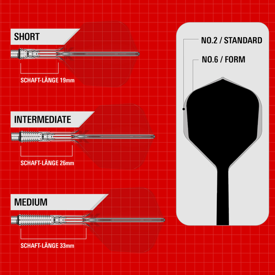 Target K-Shift No2 Standard Flights - Clear Target K-Shift No6 Flights - Clear. Das Foto zeigt transparente No6 Dart-Flights von Target.