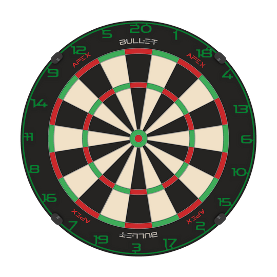 Bullet Dartboard Number Ring Hier ist ein weiterer Dartboard-Zahlenring in Grün abgebildet. Das Bild betont die Details des Zahlenrings.
