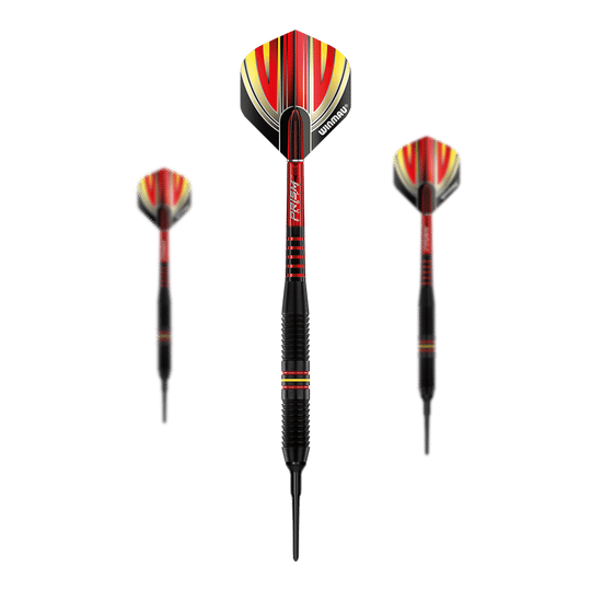 Winmau Outrage V1 Black Coated Brass Soft Darts - 18g