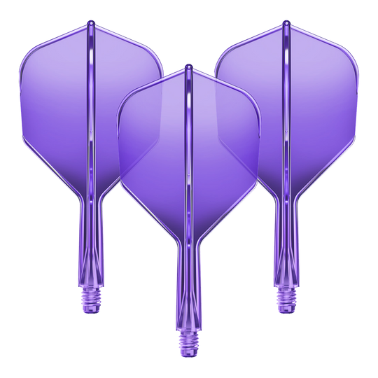 GOAT A1R No6 Flight Shaft System - Neon Purple Abgebildet ist das GD8000280_GOAT_A1R_No6_Flight-Shaft-System_NeonLila_19mm_1Set. Es scheint ein Dart Flight-Shaft in Neonlila mit einer Länge von 19 mm zu sein.
