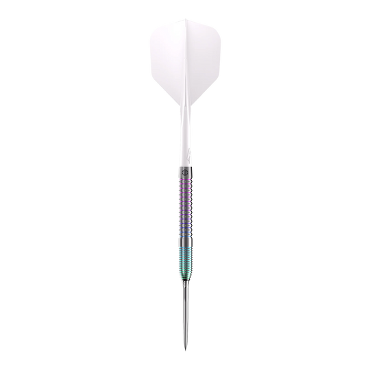 Caliburn Big Cats Ozelot Steeldarts mit einem Gewicht von 23g. Das Bild zeigt den Steeldart aus einem anderen Blickwinkel.