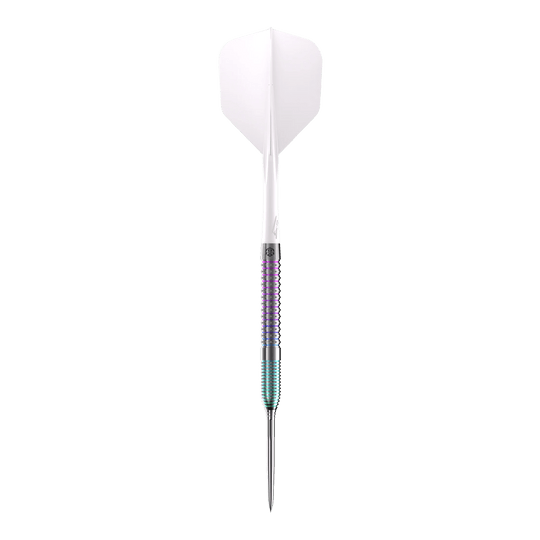 Caliburn Big Cats Ocelot steel darts Caliburn Big Cats Ozelot Steeldarts mit einem Gewicht von 23g. Das Bild zeigt den Steeldart aus einem anderen Blickwinkel.