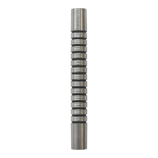 McDart Black Ring Softdart Barrels - 18g Abgebildet ist ein McDart Black Ring Softdart Barrels - 18g. Es handelt sich um einen schwarzen Dart-Barrel mit Ringstruktur.