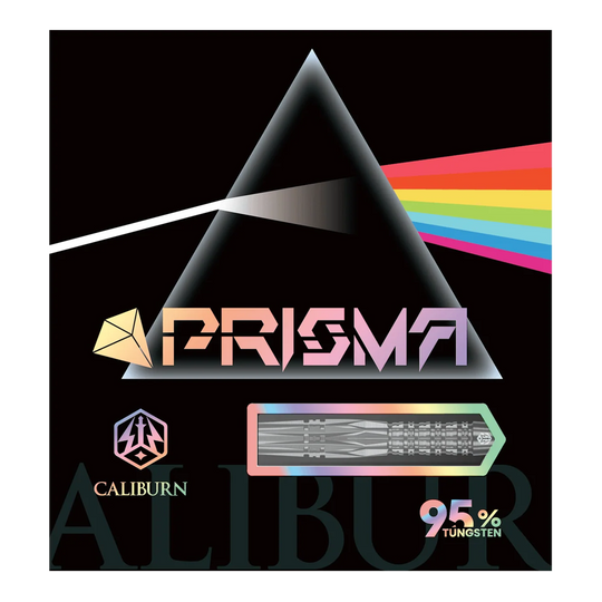 Auf dem Bild ist der Caliburn Prisma P1 Softdart - 19g zu sehen. Es handelt sich um einen hochwertigen Softdart für präzises Spiel.