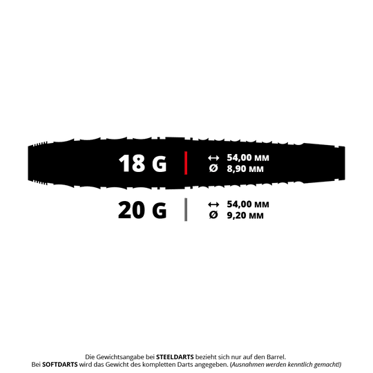 Das Bild zeigt vermutlich Harrows Vulcan Softdarts mit einem Gewicht von 18g. Es handelt sich um ein Produktfoto für elektronische Dartscheiben.