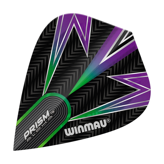 Winmau Alpha Black Green Purple Kite Flights