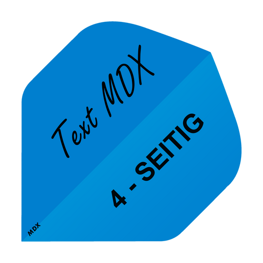 4-sided printed flights - desired text - MDX