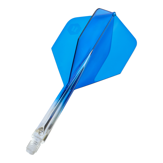 Unicorn Forge Two Tone No2 Standard Flights - Clear Blue Unicorn Forge Two Tone No2 Standard Flights in Klar Blau, Medium, sind zu sehen. Es sind Ersatz-Flights für Dartpfeile.