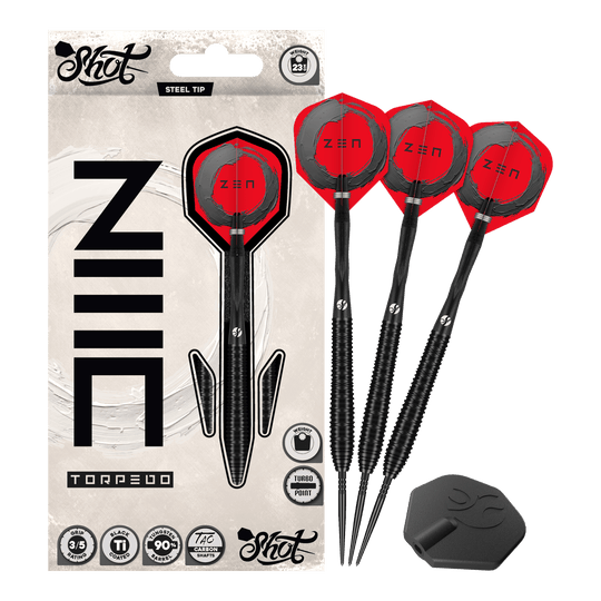 Shot ZEN Torpedo Turbo Point Steel Darts - 23g
