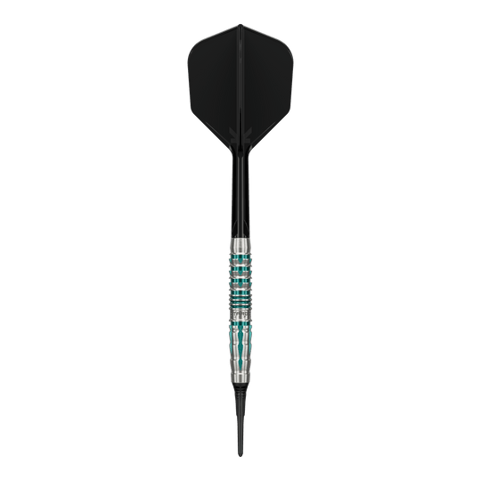 Zu sehen sind die Target Black Marque Pierce Softdarts mit einem Gewicht von 18,5g. Die Softdarts bieten ein elegantes Aussehen und hohe Wurfgenauigkeit.