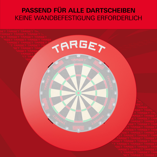 Das Bild zeigt eine rote Umrandung für ein Dartboard. Die Struktur ist klar zu erkennen.