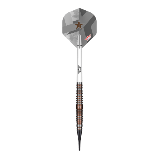 Bulls NL Max Hopp E5 soft darts - 20g Das Foto zeigt die Bulls NL Max Hopp E5 Softdarts - 20g. Dieses Produkt richtet sich an Freunde des Softdart-Spiels.