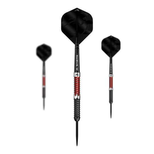 Mission Llew Bevan Black Red Electro Steel Darts - 23g Mission Llew Bevan Black Red Electro Steeldarts - 23g. Set aus schwarzen und roten Steeldarts mit 23 Gramm.