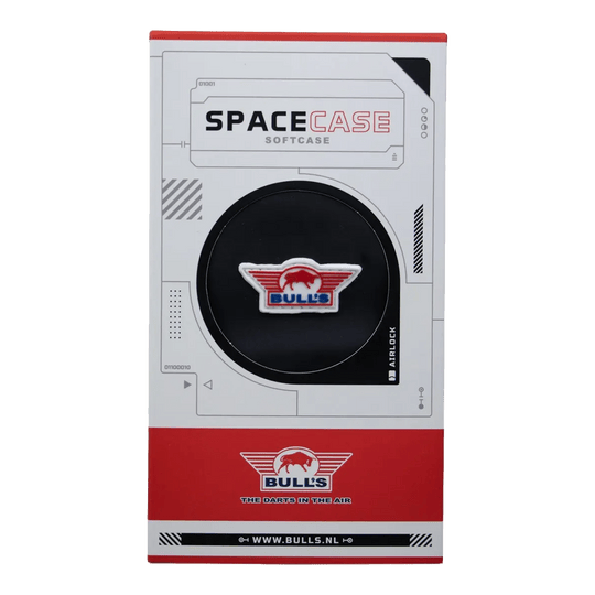 Bulls NL Spacecase Softcase Black-Red Das Bild zeigt das Produkt Bulls NL Spacecase Softcase in Schwarz-Rot. Es handelt sich um ein Softdart-Case für Dartpfeile und Zubehör.