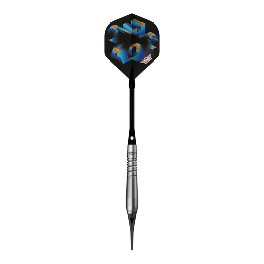 Bulls NL Chaos Blue Soft Darts - 19g Das Bild zeigt Bulls NL Chaos Blue Softdarts mit einem Gewicht von 19g. Die blauen Softdarts sind für Präzisionswürfe entwickelt.