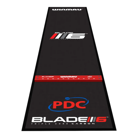 Winmau Pro Zone Precision Blade 6 Soft Dart Mat Das Bild zeigt die Winmau Pro Zone Precision Blade 6 Soft Dartmatte. Diese Dartmatte bietet einen optimalen Schutz für den Boden beim Dartspielen.