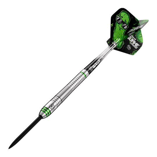 Bulls Max Czerwinski Cucumber Steeldarts - 23g Bulls Max Czerwinski Gurke Steeldarts mit 23 Gramm Gewicht. Die Abbildung präsentiert das Produkt aus einem anderen Blickwinkel.