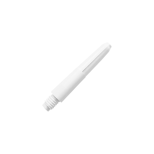 Auf dem Bild ist ein weißer Nylon-Schaft zu sehen. Er hat ein glattes Design mit einem Gewinde am unteren Ende.