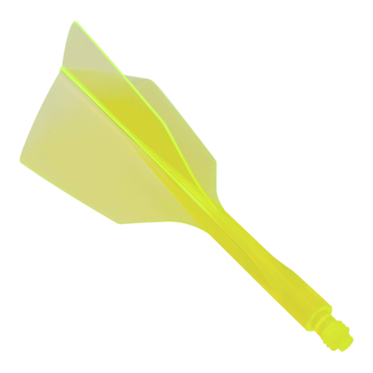 Condor Ax 120 Flight System Neon Yellow - Narrow Das Bild zeigt ein Condor Axe 120 Flight-System in Neon-Gelb mit schmalem Design. Es handelt sich um einen einteiligen Dartflug und -schaft.