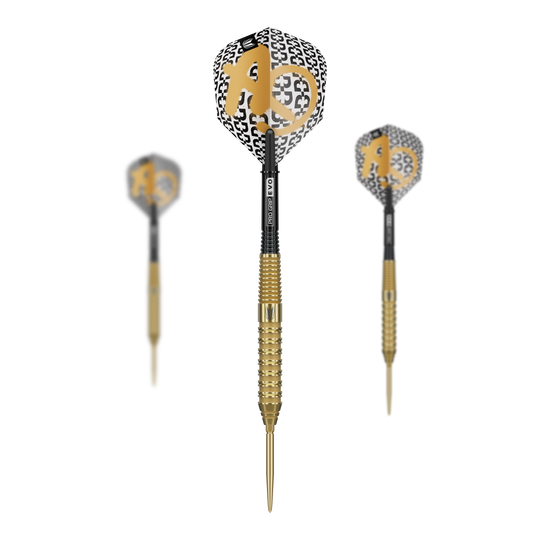 Das Produkt Target Bolide Envy 02 Swiss Point Steeldarts ist hier dargestellt. Es zeigt ein komplettes Set dieser Steeldarts.
