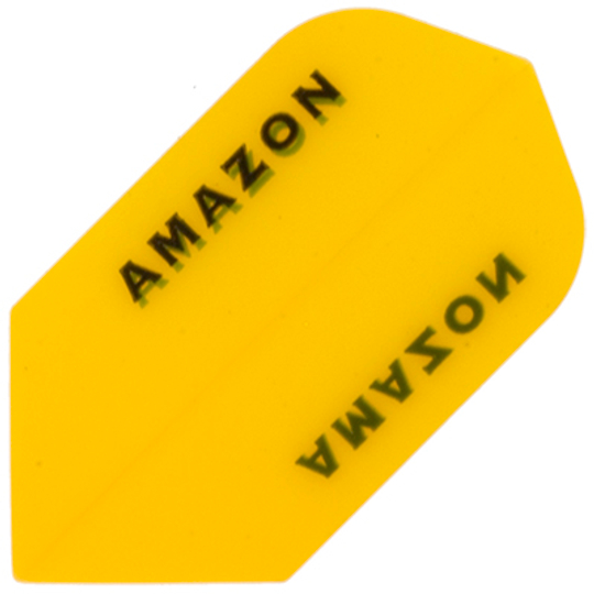 Das Bild zeigt ein gelbes Dart-Flügel-Produkt mit der Aufschrift "AMAZON". Es handelt sich um den Artikel "Amazon Flights A25".