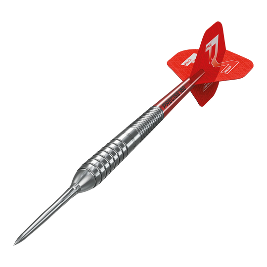 Das Bild stellt die Precise 180 Paul Meyer Version 1 Steeldarts dar. Sie zeichnen sich durch ihre Präzision aus.