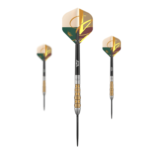 Bulls NL Vintage Bomb Convertible Points Steel Darts Das Foto zeigt ein Set der Bulls NL Vintago Bomb Convertible Point Steeldarts. Dieses Produkt ist für Dartspieler konzipiert.