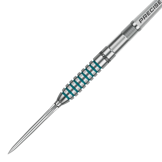 Das Bild zeigt die Precise 180 MRV1 Steeldarts - 23g. Die Steeldarts sind deutlich zu erkennen und eignen sich ideal für Dartspieler.