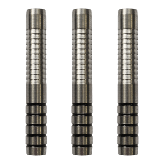 Dieses Bild zeigt das Set McDart Ringed Shark Softdart Barrels - 18g. Die Dartbarrels haben eine gerillte Oberfläche und sind für Softdarts geeignet.