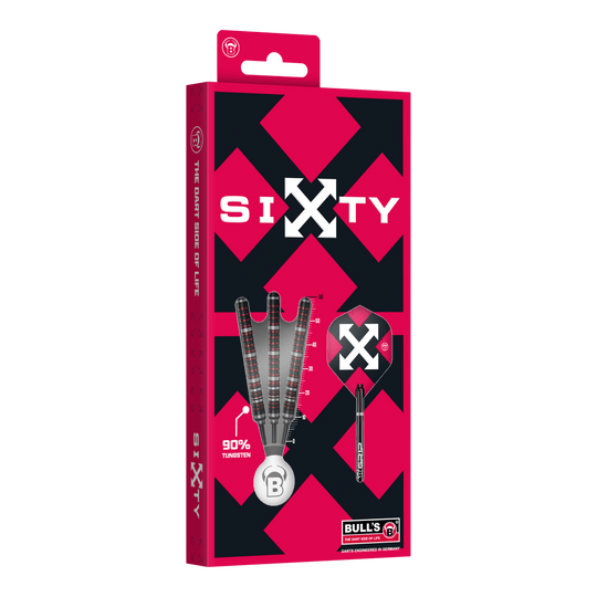 Bulls Sixty S2 steel darts Hier sind die Bulls Sixty S2 Steeldarts abgebildet. Die Steeldarts haben ein schlankes Design und eignen sich für professionelle Spieler.