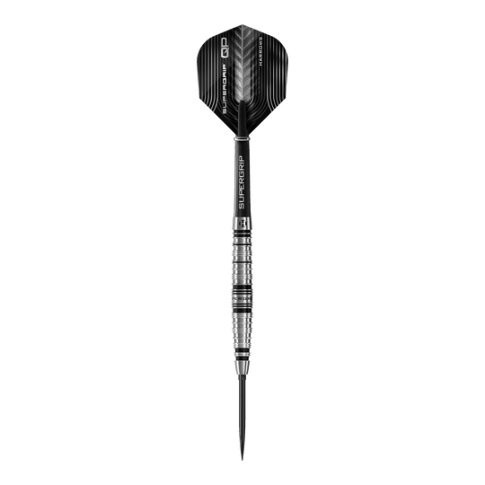 Harrows Supergrip Torpedo Quick Point Steel Darts Das Bild präsentiert die Harrows Supergrip Torpedo Quick Point Steeldarts. Sie sind ideal für präzise Würfe und intensiven Einsatz.