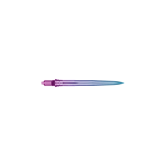 Caliburn EZ-EVO dart tips - Smooth - Rainbow Glatte Dartspitze im Regenbogen-Farbverlauf, 28 mm Länge. Die Spitze ist mehrfach abgebildet.