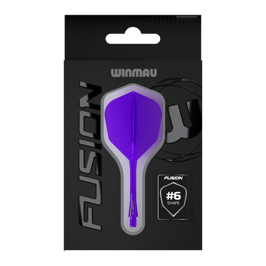 Winmau Fusion Flight Shaft System No6 Purple Zu sehen ist das Winmau Fusion Flight-Shaft-System No6 in Lila. Das Produkt wird für Dartspiele verwendet.