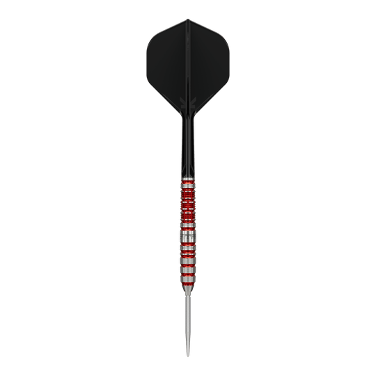 Target Japan Black Marque Spinel Swiss Point Steeldarts - 23g Das Bild zeigt die Target Japan Black Marque Spinel Swiss Point Steeldarts mit einem Gewicht von 23g. Das Produkt ist ein hochwertiger Dartpfeil für anspruchsvolle Spieler.